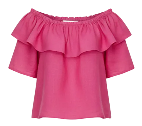 Off-the-shoulder top with ruffles